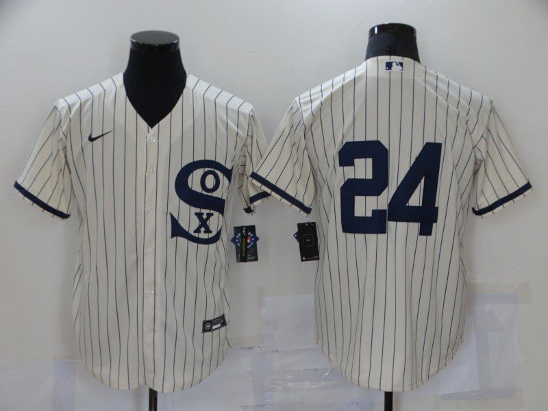 Men Chicago White Sox #24 No name Cream stripe Game Nike 2021 MLB Jersey->san francisco giants->MLB Jersey